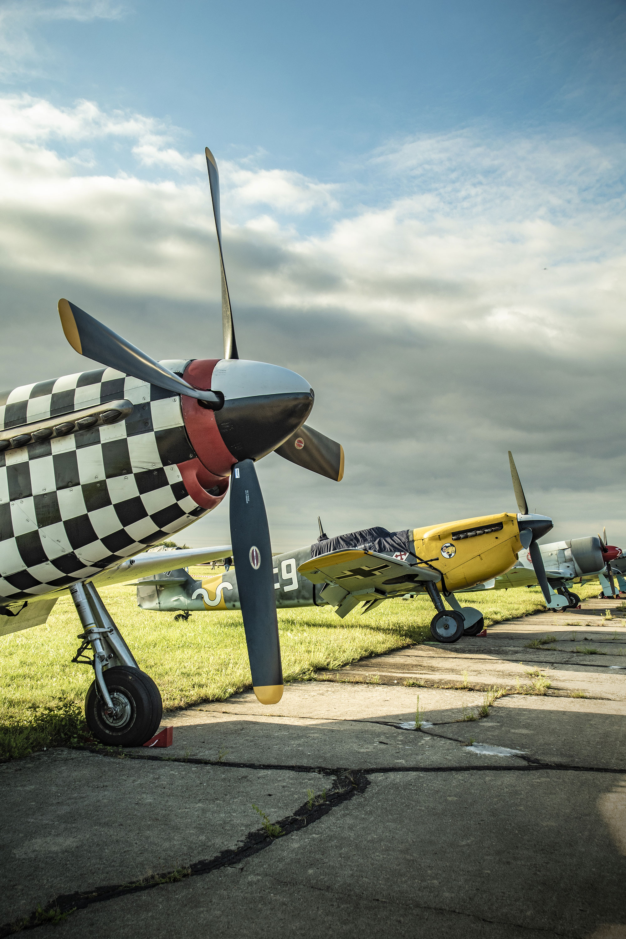 The Ultimate Fighters, Mustang TF-51 D (Contrary Mary), Pilot: Andy Durston, and the ME109 (White 9), Air Legend 2021, Nos Dren
