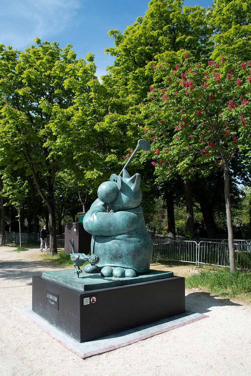 Le Chat de Geluck, Avenue des Champs Elysées, Paris, France, March 2021, (Nos Dren).