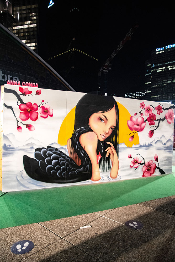 Urban Week Festival Paris La Defense, Street Art graffitti by Anna Conda, September 18, 2020, France, (Nos Dren).