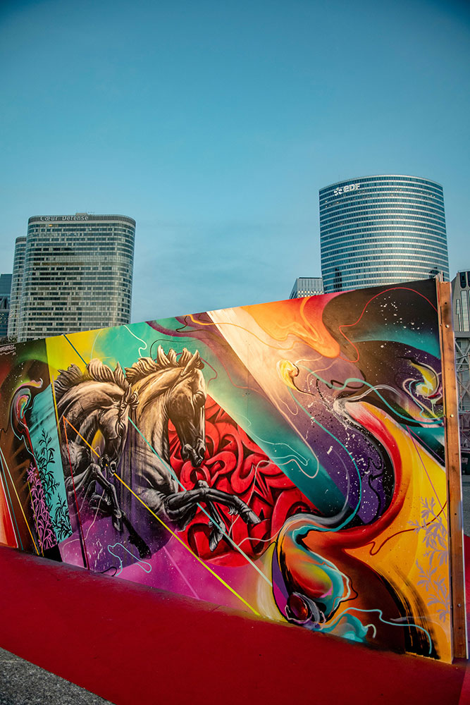 Urban Week Festival Paris La Defense, Street Art graffitti by Kraser, September 18, 2020, France, (Nos Dren).