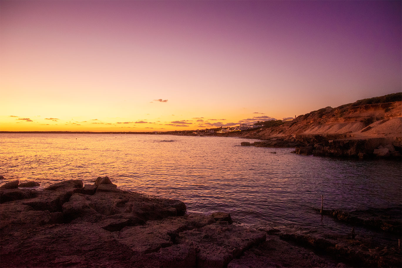 Sunset over Calo d'Es Mort, Formentera, Spain 2020, (Nos Dren)