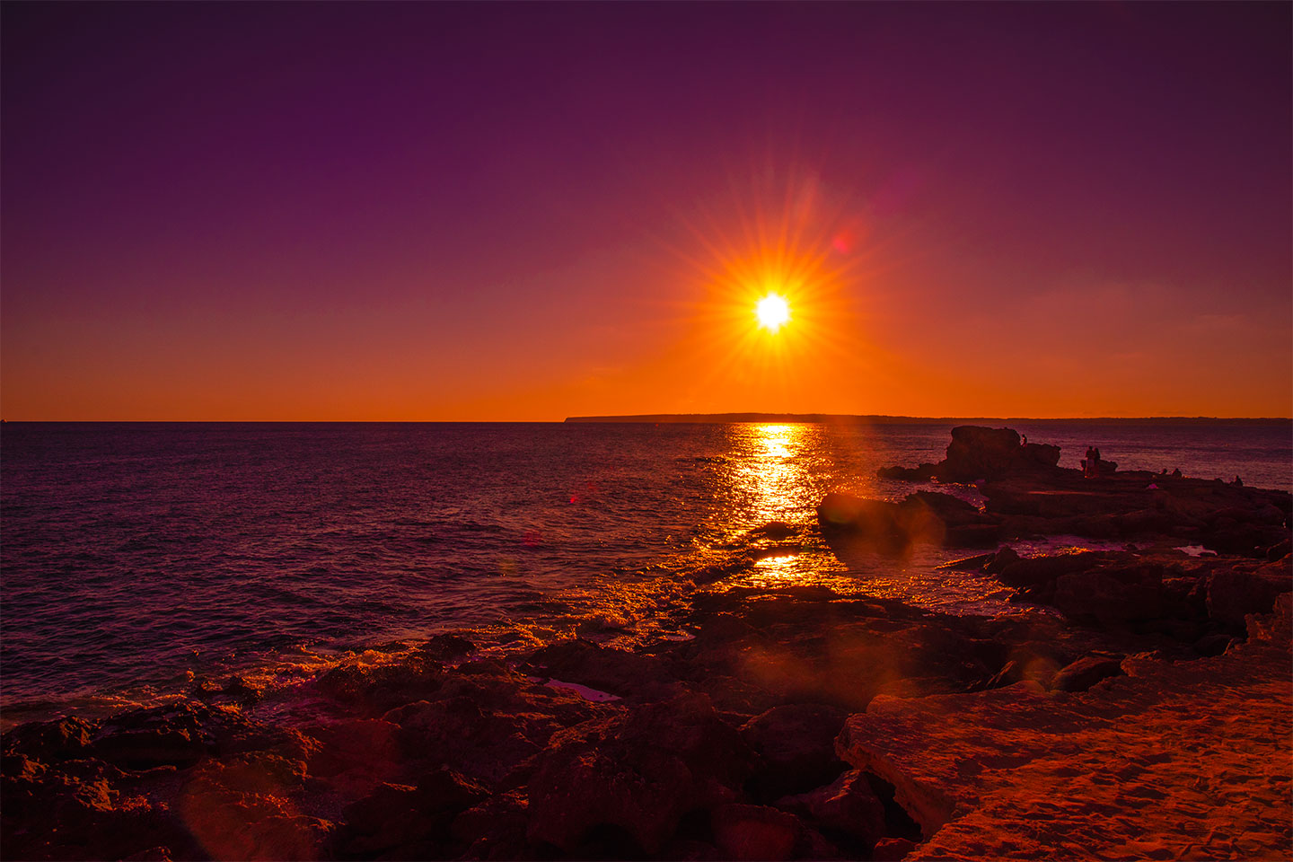 Sunset over Calo d'Es Mort, Formentera, Spain 2020, (Nos Dren)