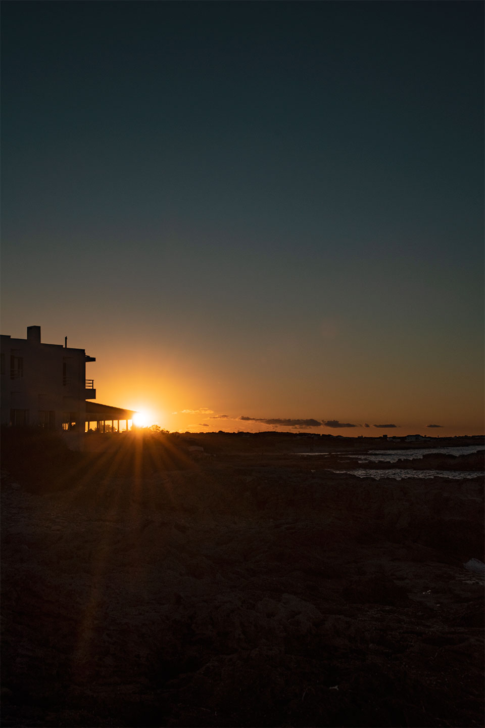 Sunset back light at Es Calo, punta des Pou des Verro, Formentera, Spain, (Nos Dren).