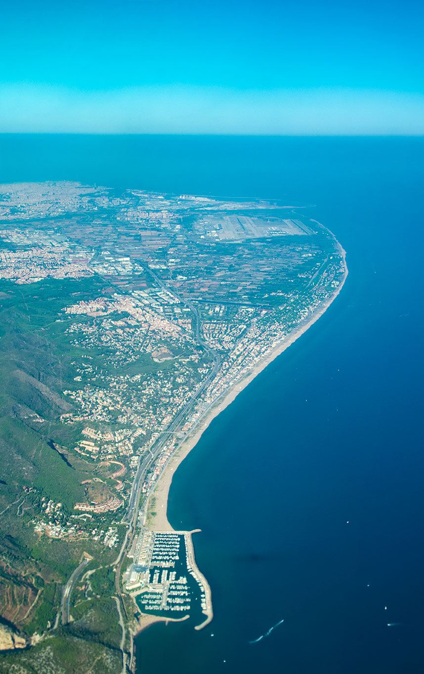 Ibiza island seen from the sky, Catalonia, Spain. (Nos Dren).