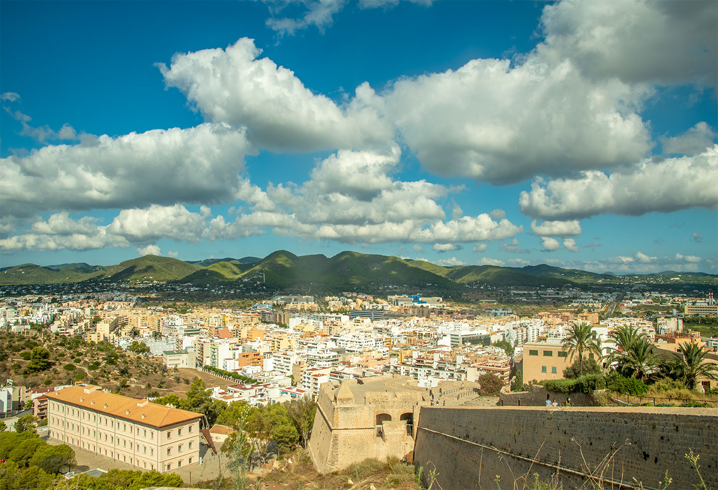 Ibiza city from Castell d'Eivissa, Catalonia, Spain. (Nos Dren).